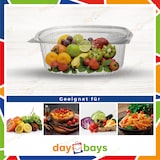 thumbnail of DayBays 450 Stk. Klappschale Oval 500 ml VP 150x124x55 mm RPET Transparent mit anhängendem Deckel
