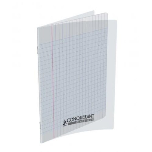 Lot de 10 Cahier Classique PP piqué 17x22, 48p./24 feuilles 90g/m², Séyès, incolore