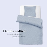 thumbnail of Micro Melange-Bettwäsche deluxe, 80x80 + 135x200cm - Blau