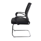 thumbnail of Set van 2 conferentiestoelen HWC-K51, bezoekersstoel sledemodel, 150 kg draagvermogen stof/textiel ~ zwart