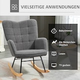 thumbnail of Schaukelstuhl Relaxsessel Dunkelgrau 98x71x101 cm mit Berbervliesoptik hoher Rückenlehne Armlehnen Stahlrahmen Buchenholzkufen