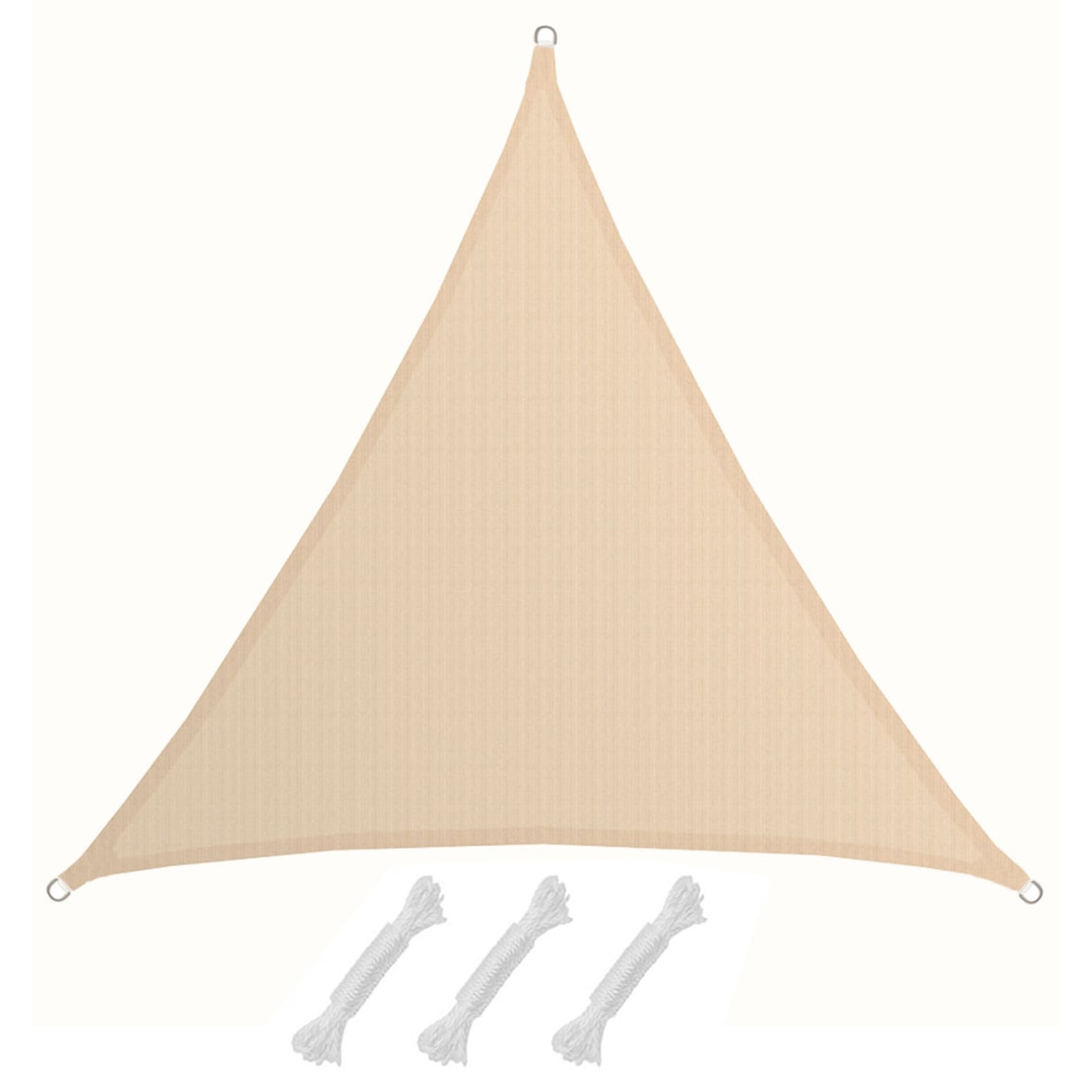 Toldo UV HDPE 2x2x2 Vela de Protección Solar Triangular Techo Jardín Beige