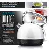 thumbnail of Arendo Wasserkocher 1,7 l, 2200 W, Edelstahl, Retro Style, Vintage, Überhitzungs & Trockenkochschutz, weiß