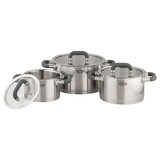 thumbnail of Mulex, Topfset LUGANO aus Edelstahl 6-teilig, + Servierpfanne, für alle Herdarten, mit Deckel, Induktions Töpfe Set