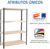 thumbnail of SimonRack Estantería Metálica con tornillos 1500x900x500 mm, 4 Alturas, 100 kg de Punto Flexión, Antracita/Blanco - Comfort