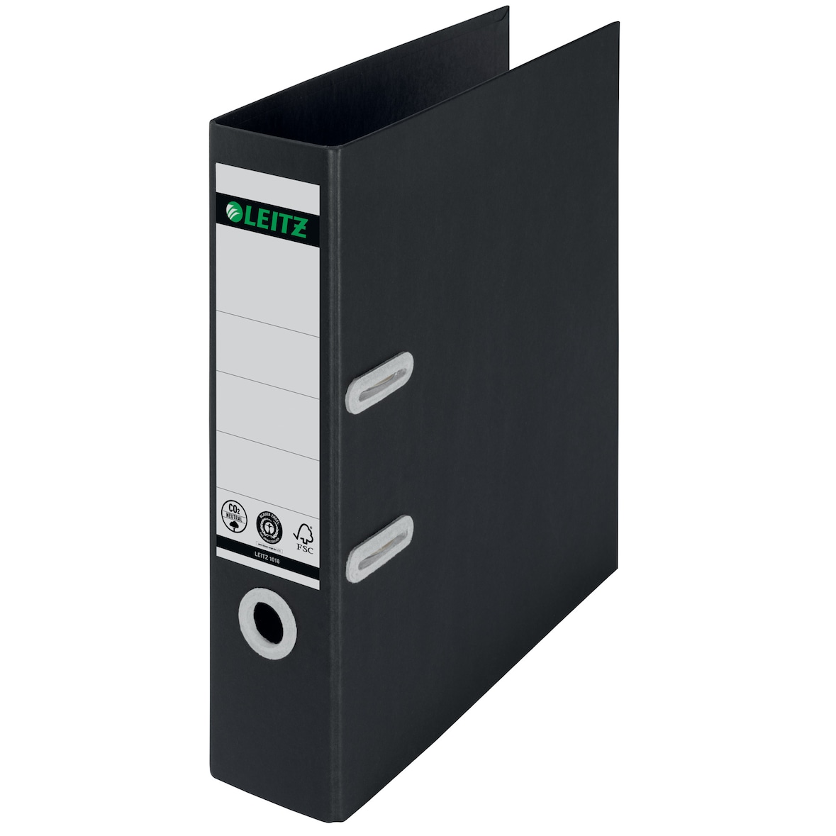 Leitz Classeur à levier Leitz en carton 100% recyclé et recyclable. 180º. DIN A4. Dos 80 mm. noir