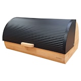 thumbnail of Briebe BB1162BLK Panera para Guardar Pan de Mesa Madera Bambú, Tapa Deslizante Bread Box Almacenamiento Bollería, Negro