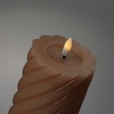 thumbnail of LED Kerze Twist Echtwachs gedreht flackernd H: 12,5cm Timer altrosa