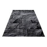 thumbnail of Teppich Wohnzimmer Steine Pflegeleicht Waschbar Strapazierfähig Schlafzimmer OEKO-TEX Schwarz 80x150 cm Gekettelt – DRAU von Kadima Design