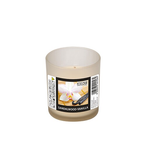 PAPSTAR, Geurkaars in glas "Flavour by GALA" Ø 70 mm · 77 mm ivoor - Sandalwood-Vanilla "Indro"