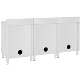 thumbnail of DELUKE® Spülschrank aus Edelstahl mit Aufkantung MEDO, 3x Becken Edelstahl Gastro-Spülschrank Spülenunterschrank, 180x60x96cm