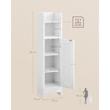 thumbnail of Helloshop26 - Meuble de salle de bain armoire de toilettes 18 x 20 x 80 cm placard fin meuble de rangement haut étagères réglables 12_0006469