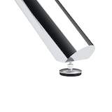 thumbnail of Runder Esstisch Glas Metall Silber, transparente Tischplatte, Kreuzfuß, verstellbare Gleiter, für 2-4 Personen