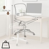 thumbnail of Ergonomischer Drehstuhl, gepolsterter Sessel, höhenverstellbar, für Schreibtisch, Zuhause oder Home Office – 47 x 72/84 cm, grau