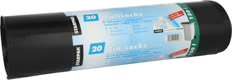 80 Stück Müllsäcke, 150 Liter, schwarz, H 150 x B 70 cm, extra stark