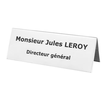 Porte-noms 2 faces hauteur 4 cm x largeur 10 cm