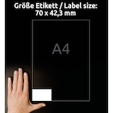 thumbnail of Avery Zweckform 3652 Universal-Etiketten, A4 mit ultragrip, Adressaufkleber, 70 x 42,3 mm, 100 Bogen/2.100 Etiketten, weiß
