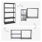 thumbnail of PROREGAL Mega Deal | 5x Schwerlastregal Steel Eagle | HxBxT 180x100x40 cm | Fachlast 130kg | Schwarz | Garagenregal, Lagerregal, Werkstattregal