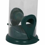 thumbnail of Futterspender 38 cm, Gehäuse aus Kunststoff  in transparent, Dach aus Kunststoff  in grün, Aufhänger aus Edelstahl in silber