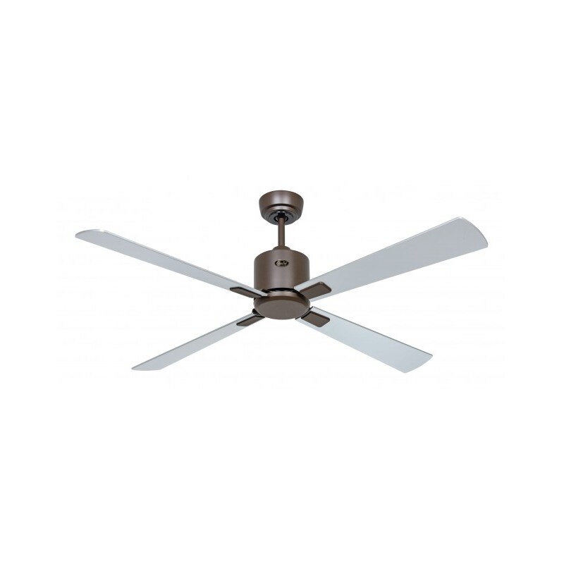 CasaFan ECO NEO III 132 cm Deckenventilator mit WLAN, 948202 W, Motor in hellem Chrom / Teakholz und schwarze Wendeflügel