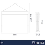 thumbnail of Danieli - Gazebo 3x3 Pieghevole in Alluminio con Copertura Bianca Impermeabile - Struttura Regolabile in Altezza - Borsa per il Trasporto Inclusa