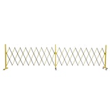 thumbnail of Alu Absperrgitter HWC-B34, Scherengitter Schutzgitter mit Rollen, ausziehbar 110x60-500cm ~ gelb-schwarz