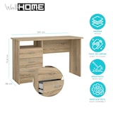 thumbnail of WellHome - Mesa de Escritorio con 3 Cajones en color Roble 121 x 49 x 73 cm - Duero Oak