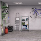 thumbnail of Relaxdays Metallregal verzinkt, HBT: 145x75,5x30 cm, 4 Böden, bis 160kg, zum Schrauben, Stahl, Lagerregal Keller, silber