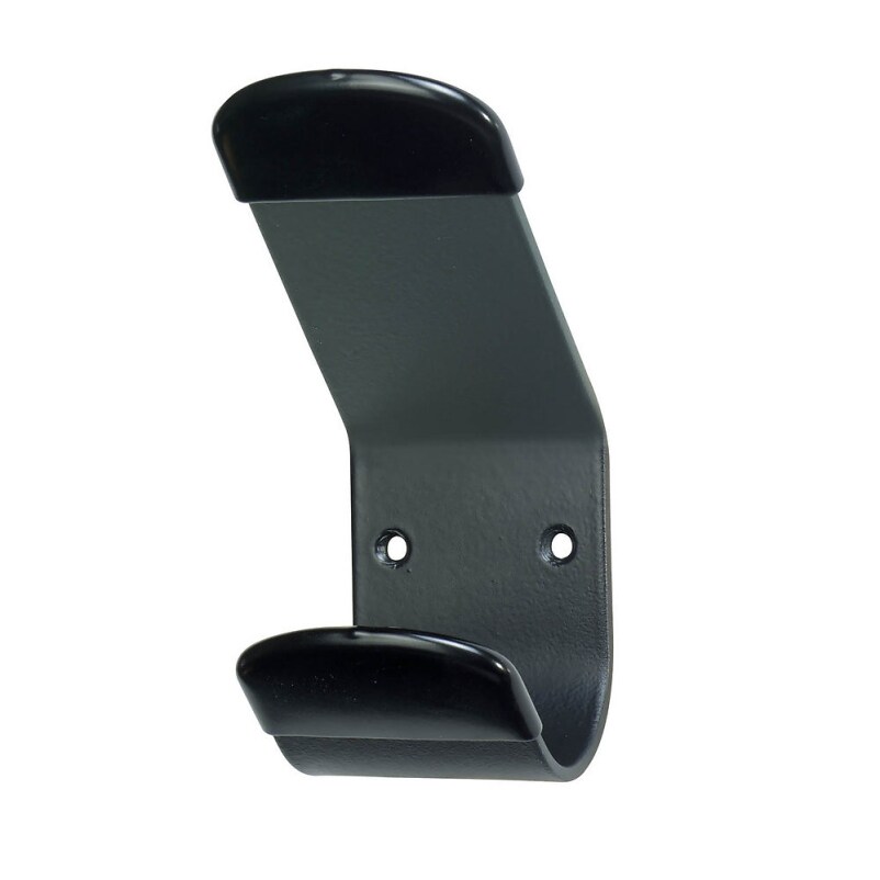 Patère Steely, 1 tête double, en acier et PVC, coloris noir