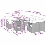 thumbnail of vidaXL Garten Essgruppe mit Kissen 9 pcs Grau, Braun 100 x 55 x 73 cm