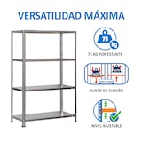thumbnail of SimonRack Estante metálica com parafusos 1500x800x400 mm, 4 prateleiras, 75 kg de ponto de flexão, Galvanizado - Advantage