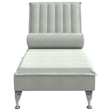 thumbnail of vidaXL Massage-Chaiselongue mit Nackenrolle Hellgrau Samt