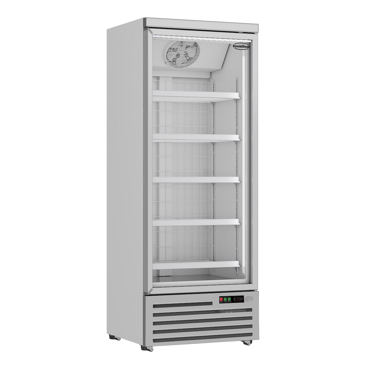 Combisteel Tiefkühlschrank 600 Liter 1 Glastür 5 Böden fahrbar 750x710x1997mm