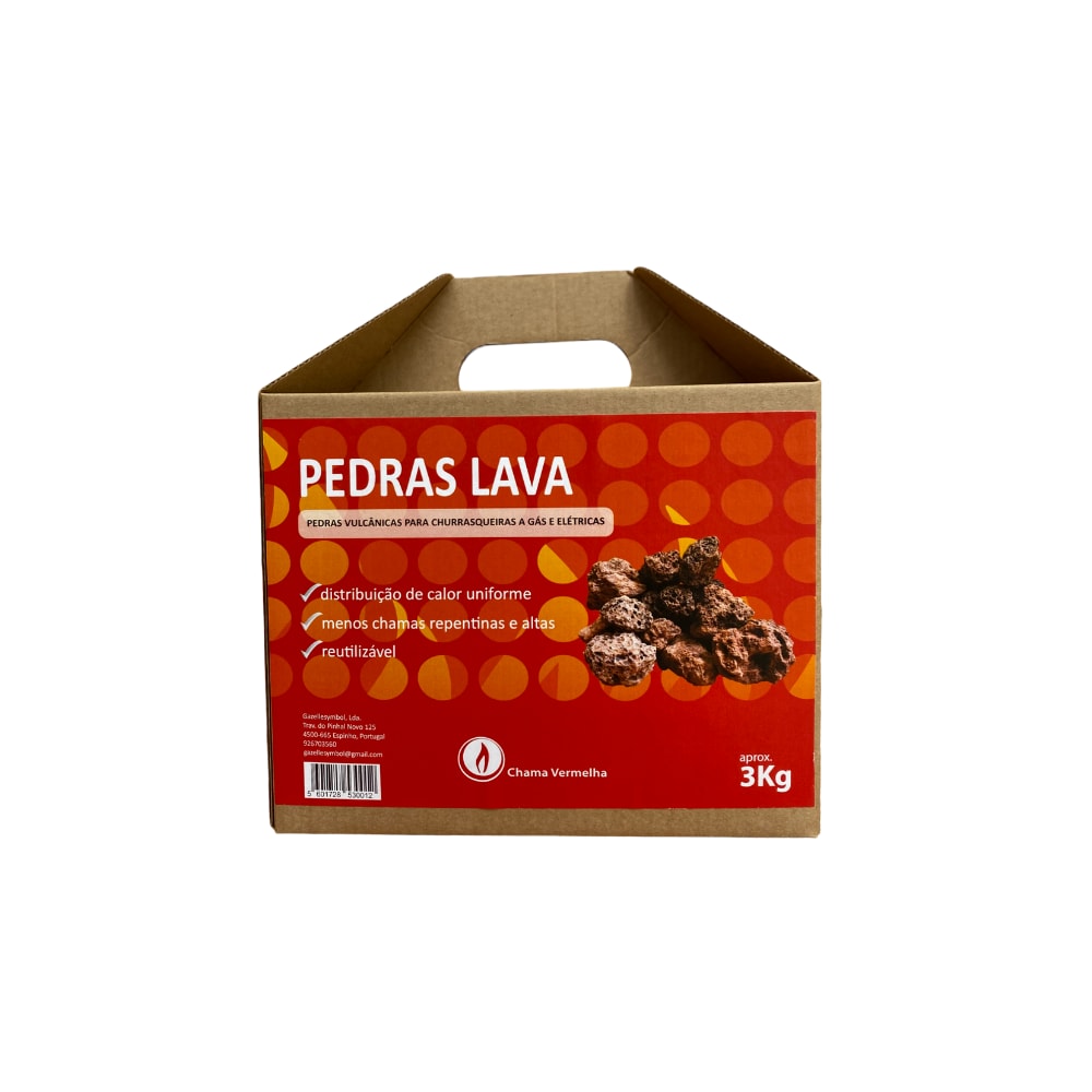 Piedras de Lava Volcánica 3Kg - Chama Vermelha