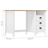 thumbnail of Scrivania Hill Con 3 Cassetti 120x50x74 Cm Massello Di Pino