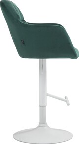 thumbnail of Barhocker TUBEL - Samt Grün 57x59x97 cm Weiß | Barstuhl Höhenverstellbar Mit Lehne Drehbar Tresenhocker Tresenstuhl Kneipenhocker Kneipenstuhl