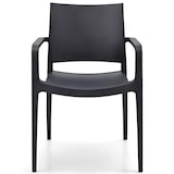 thumbnail of Sillas color negro antracita  para hostelería "Bob" con reposabrazos. Mobiliario apilables para terraza y interior de bar, restaurante y cafetería.