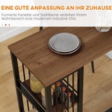 thumbnail of Bartisch Stehtisch Tresentisch Braun 120x40x105cm mit 3 Ablageflächen, Industrie Design in Holzoptik, Stahlgestell, vielseitig für Küche und Esszimmer