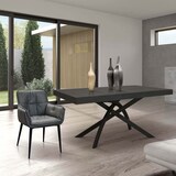 thumbnail of PAEAN Tavolo da pranzo allungabile di design moderno industrial cm 90 x 160/200/240 x 77 h colore Antracite