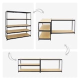 thumbnail of PROREGAL Étagère charge lourde GIANT ELEPHANT, HxLxP 180x180x60cm, 200kg par niveau, Noir, Étagère robuste de Garage, Atelier