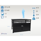 thumbnail of Churrasqueira a etanol 1,5L em aço vermelho e chapa de ferro retangular