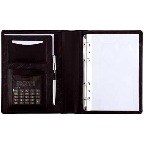 Alassio Ringbuchmappe A5 BENACO I Nappaleder Arbeitsmappe Auftragsmappe Businessmappe schwarz 30007-1
