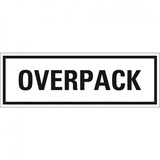 thumbnail of Aufkleber, Verpackungskennzeichen OVERPACK, Haftpapier, permanent, 147x50mm, 500/Rolle