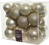 thumbnail of 26 Weihnachtskugeln Kunststoff 6-10cm MixSet Christbaumkugeln Glitzer champagner