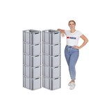 thumbnail of PROREGAL SparSet 10x Eurobox NextGen Economy mit Auflagedeckel & 4x Verschlüsse Gelb, Griffe offen, HxBxT 32x30x40cm, 30L, Eurobehälter, Box