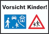 thumbnail of Vorsicht Kinder Spielstrasse Schild A4 Rückseite selbstklebend