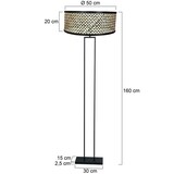 thumbnail of Steinhauer Stehleuchte 1-fl. "Stang" 3845ZW (3842ZW + K1066BS) Schwarz + Schwarz/Holz