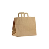 thumbnail of Borsa kraft marrone manici piatti 32+17x27 cm per 250 unità – Gimex