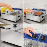 thumbnail of VERTES Professionele Elektrische Friteuse 2x 10L (2x 3000W, 230V, Koude Zone Principe, Temperatuur 50-250°C, 2 frituurmanden, Resetfunctie, RVS)