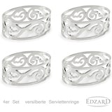 thumbnail of 4er Set Serviettenringe Vita, edel versilbert, anlaufgeschützt, Länge 5 cm